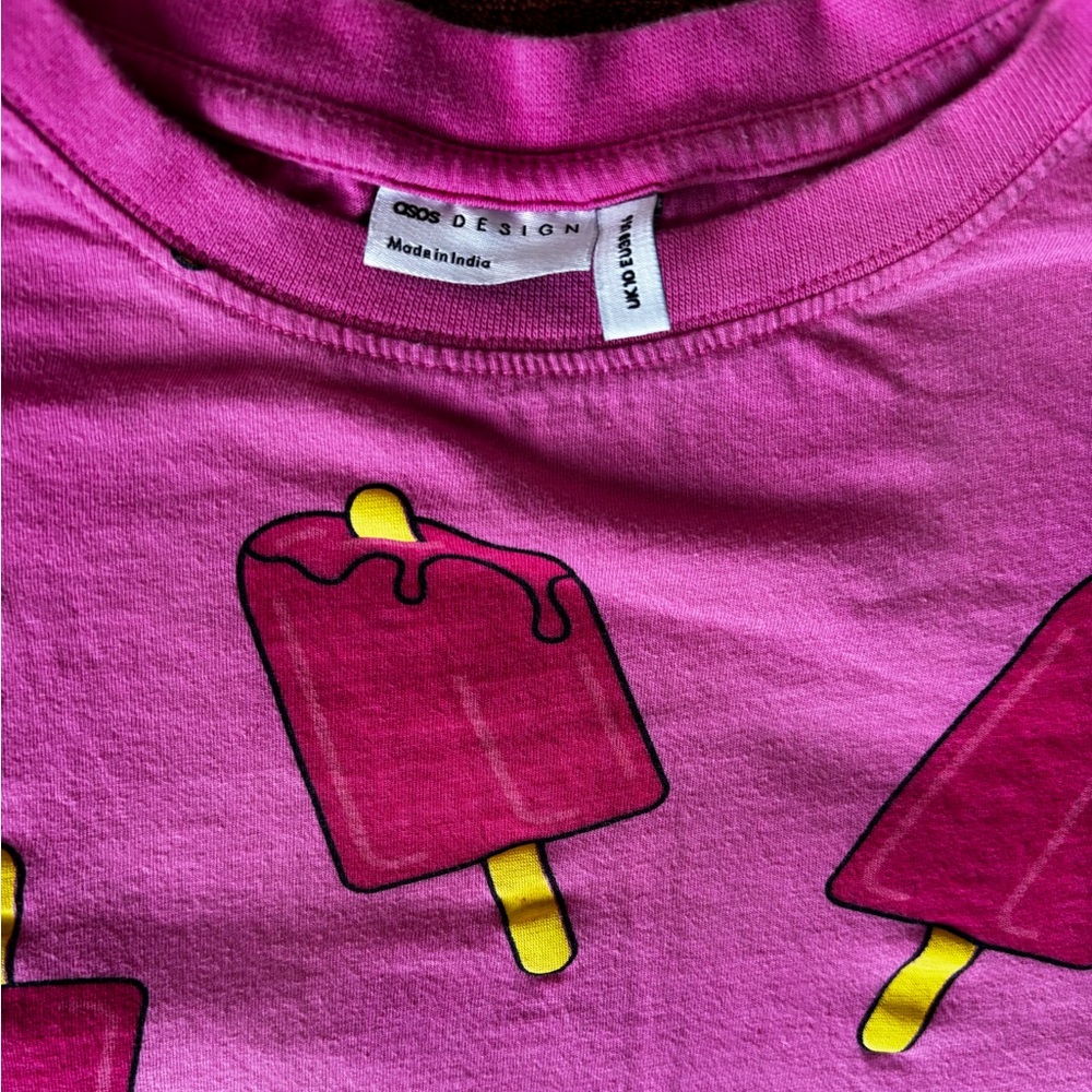 ASOS DESIGN Pink Popsicle Print Pajama Lounge Set - Picture 4 of 6